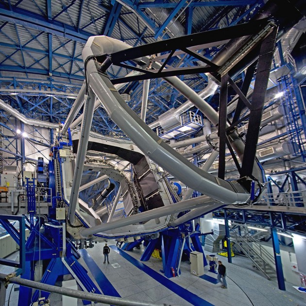 Le télescope Gemini South, au Chili, vient d’être équipé de l’instrument GPI, dédié à la découverte et à l’observation des exoplanètes géantes. Photo S.Brunier.