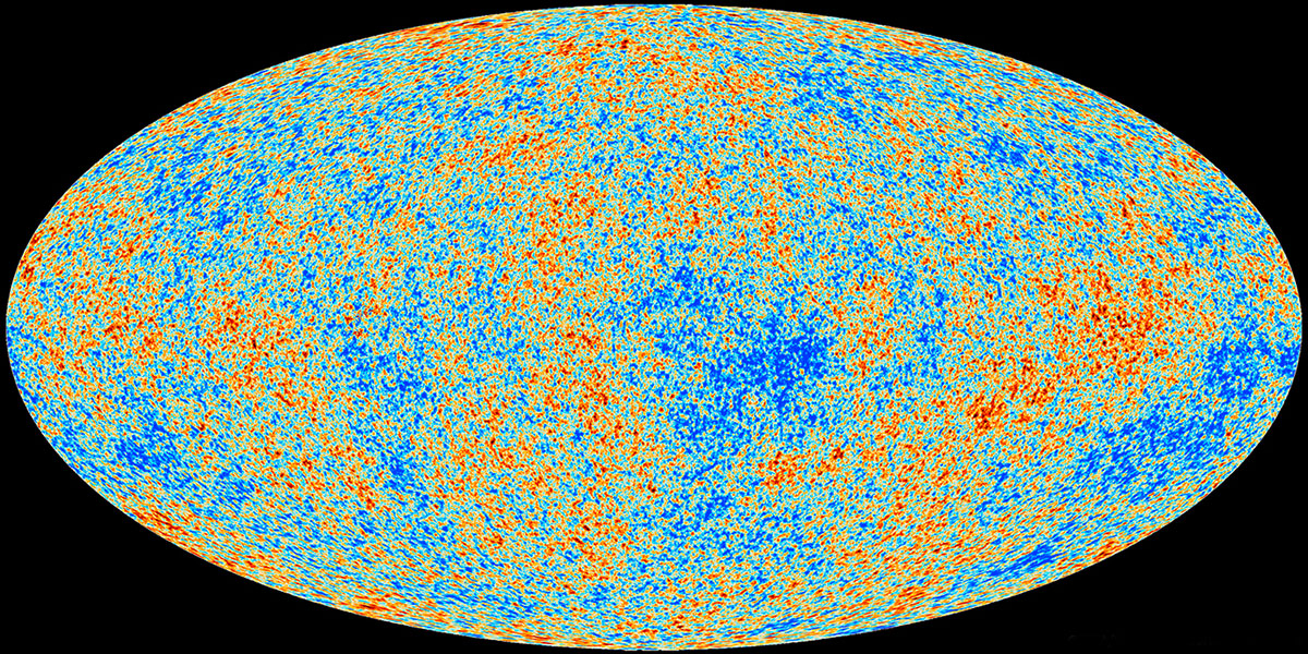 Voici l’Univers tel qu’il existait voilà près de 13,8 milliards d’années, et 380 000 ans seulement après le big bang. Cette image, prise par le satellite européen Planck, est en réalité une carte de température du rayonnement de fond cosmologique observé aujourd’hui. Les cosmologistes européens cherchent actuellement dans les données enregistrées par Planck la trace des ondes gravitationnelles primordiales… Réponse en octobre 2014. Photo ESA.