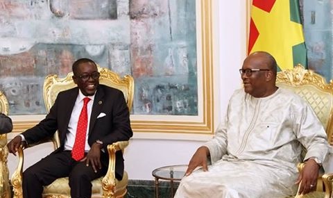 Le Président du Faso, S.E.M. Roch Marc Christian KABORE et  le Premier ministre de la Guinée Bissau, Monsieur Baciro DJA