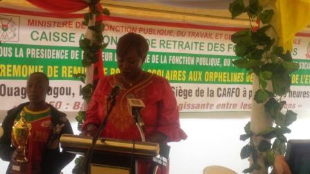 Madame Eveline Marie YAMEOGO, Directrice Générale de la CARFO.