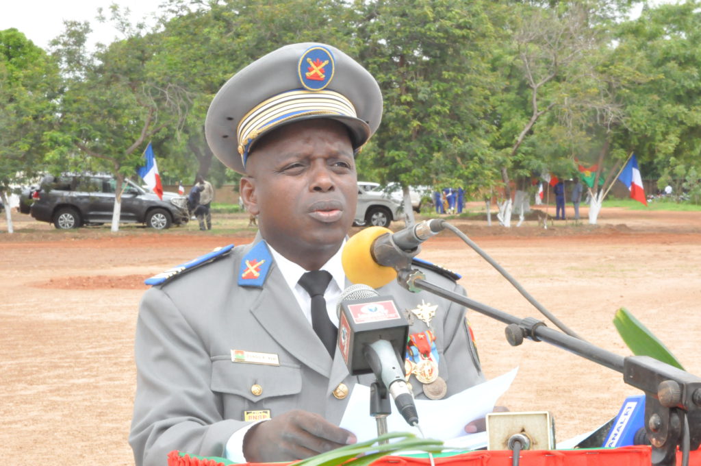 Lieutenant- colonel Abel Koudougou ZONGO  Directeur Général de l’ISEPC pendant son discours.
