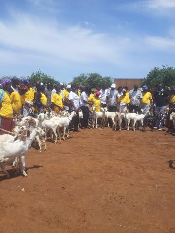 Les bénéficiaires ont reçu des caprins.